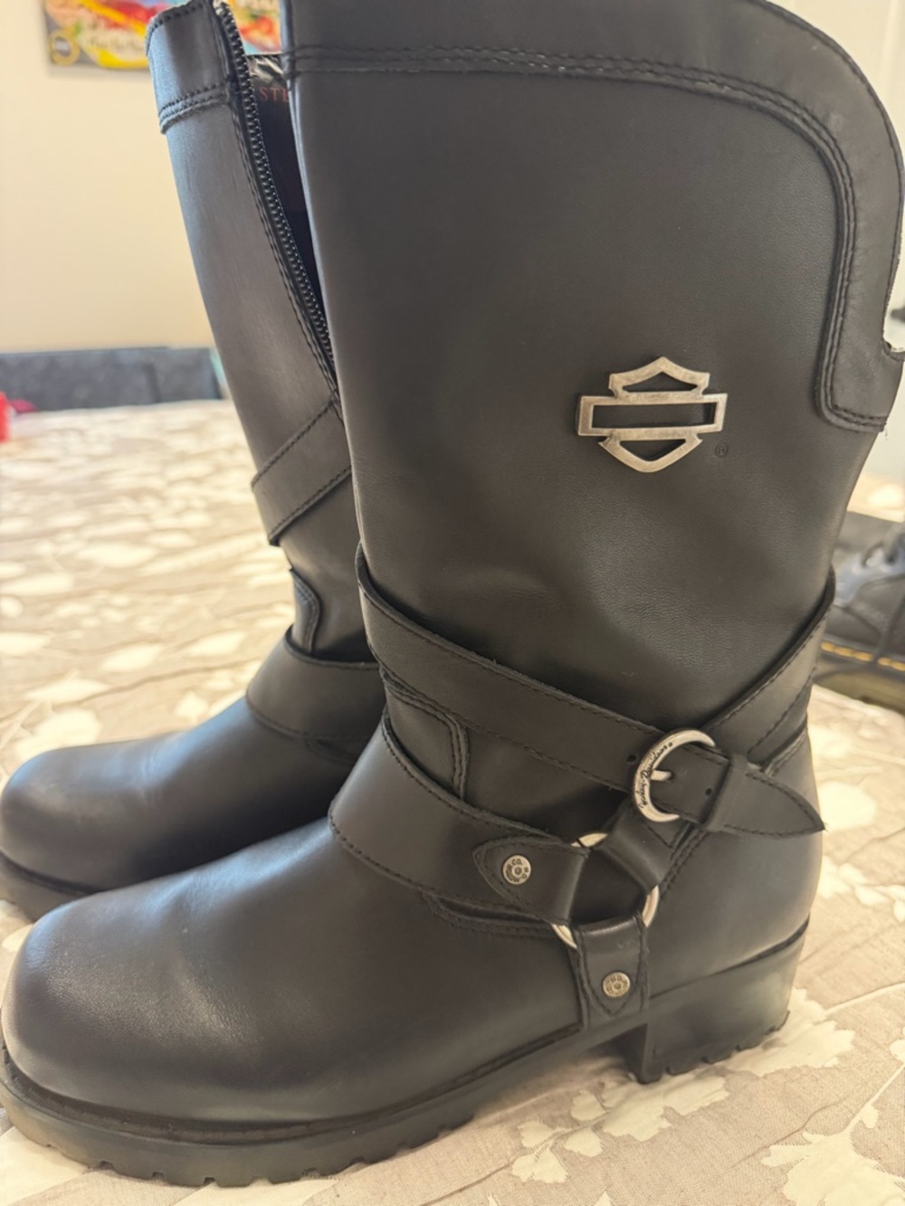 Women’s Harley-Davidson Black Leather Harness Motorcycle Boots